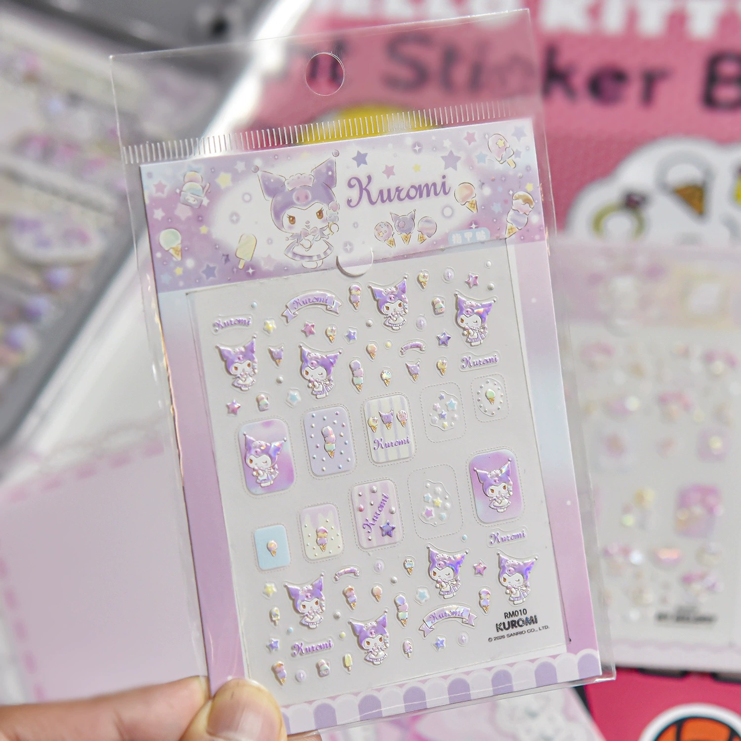 Anime Merchandise Nepal - サンリオ漫画ネイルステッカー 5D レリーフかわいいアニメキャラクターデカール超薄型自己粘着ネイルアート女の子のためのポータブルステッカー