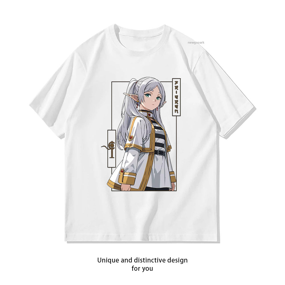 Frieren Anime Merchandise - フリーレンアニメフリーレンビヨンドジャーニーズエンド Tシャツ夏綿女性男性グラフィック Tシャツ大人 O ネックトップス