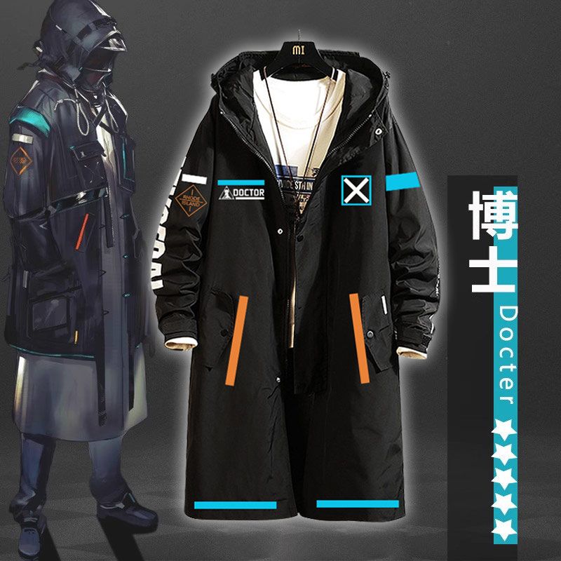 Unique Anime Merchandise - アークナイツ クリエイティブでユニークなアニメグッズ ミッドレングス トレンチコート ファッショナブルでシンプルな漫画ジャケット 男性と女性向け