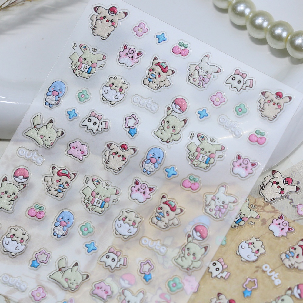 かわいいポケモンピカチュウネイルアートステッカーアニメフシギ - Anime Merchandise Nepal のレビューと価格