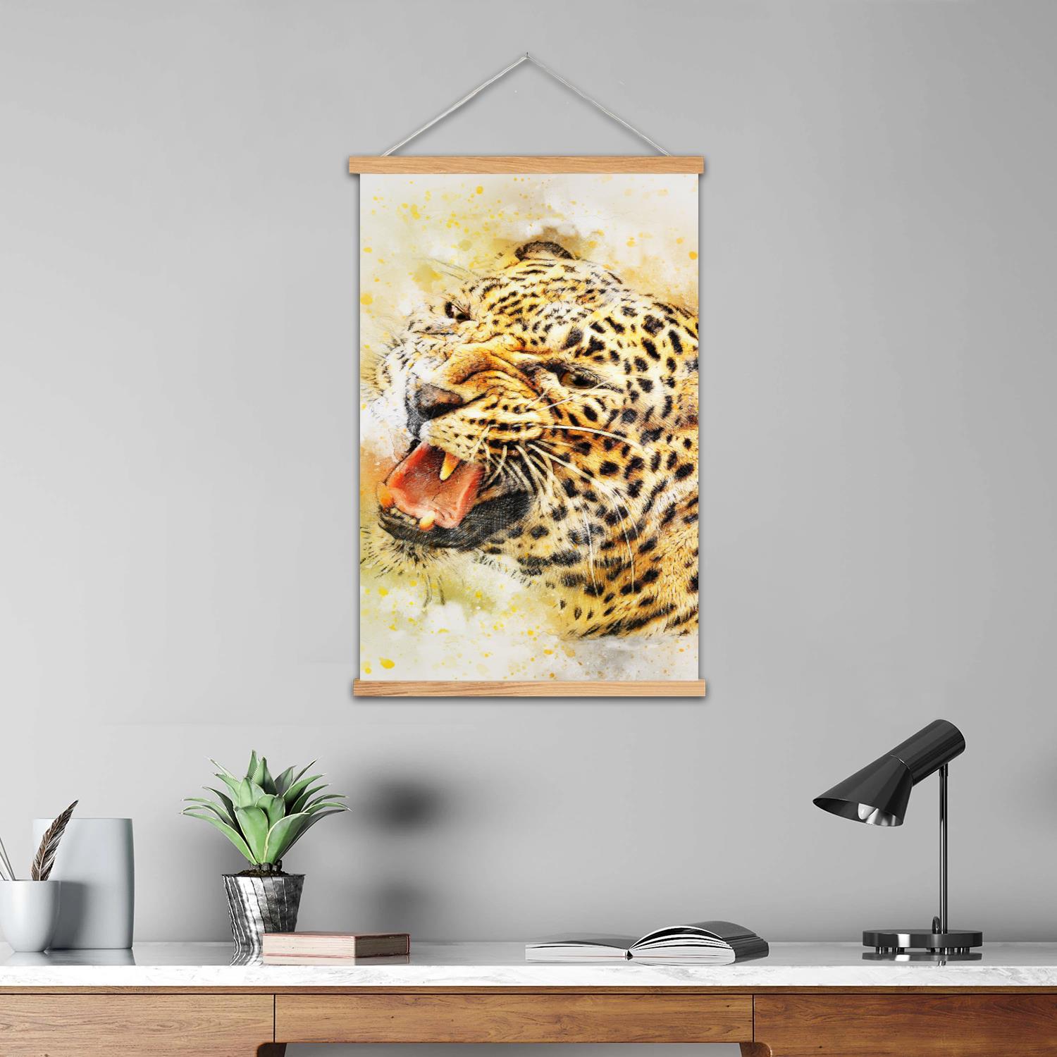 ヒョウ柄の額入り壁画キャンバスアートポスター、ウォールアート - Art Print Framed のレビューと価格