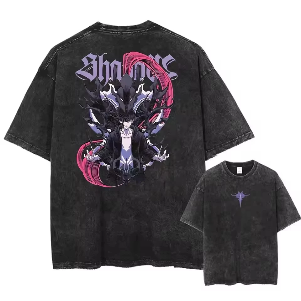 ウォッシュドアニメソロレベルリンググラフィックプリント半袖ラ - Anime Merchandise Solo Leveling のレビューと価格