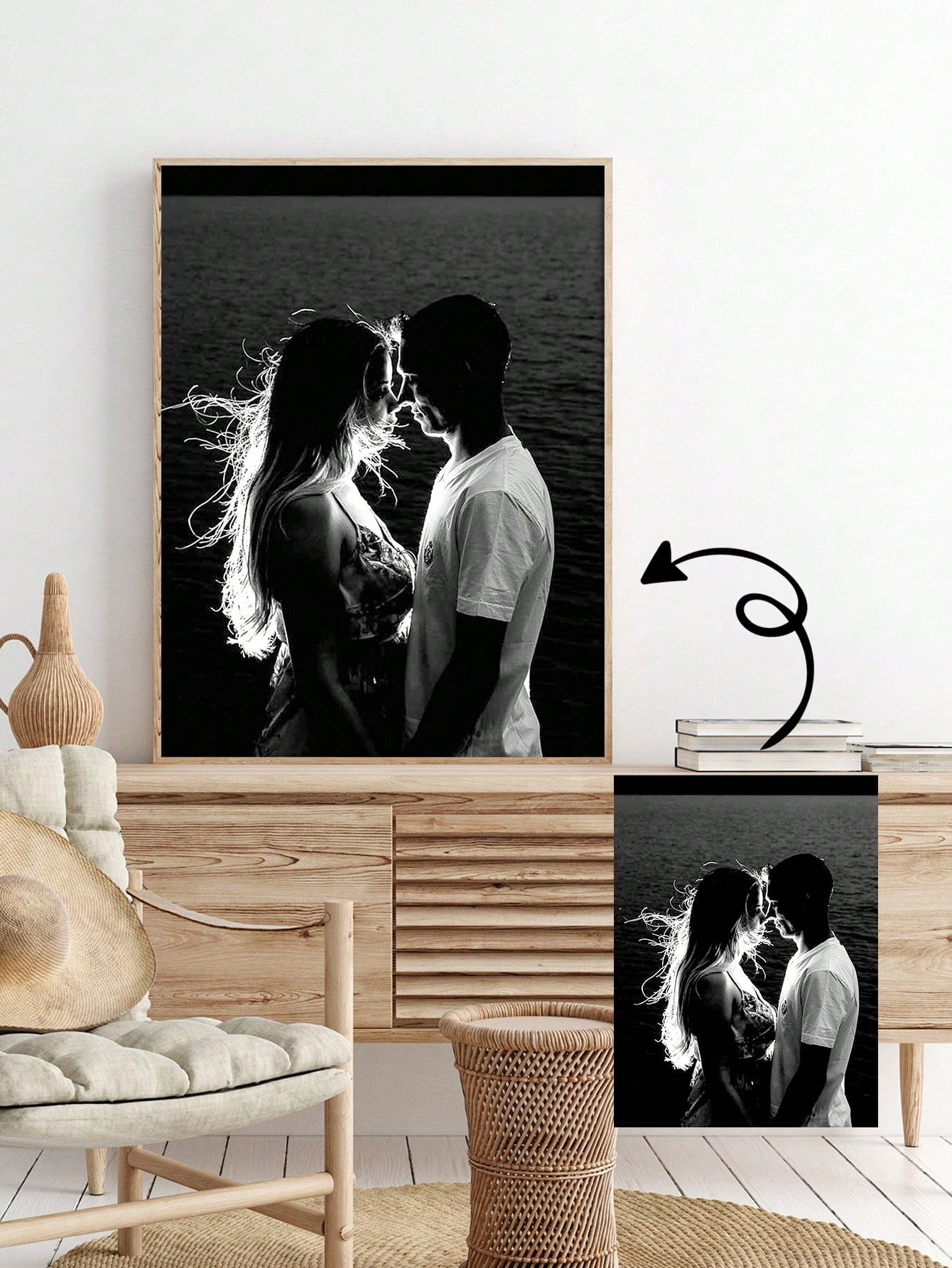 1枚のパーソナライズされた写真カスタムキャンバスプリントウォ - Art Print Framed のレビューと価格