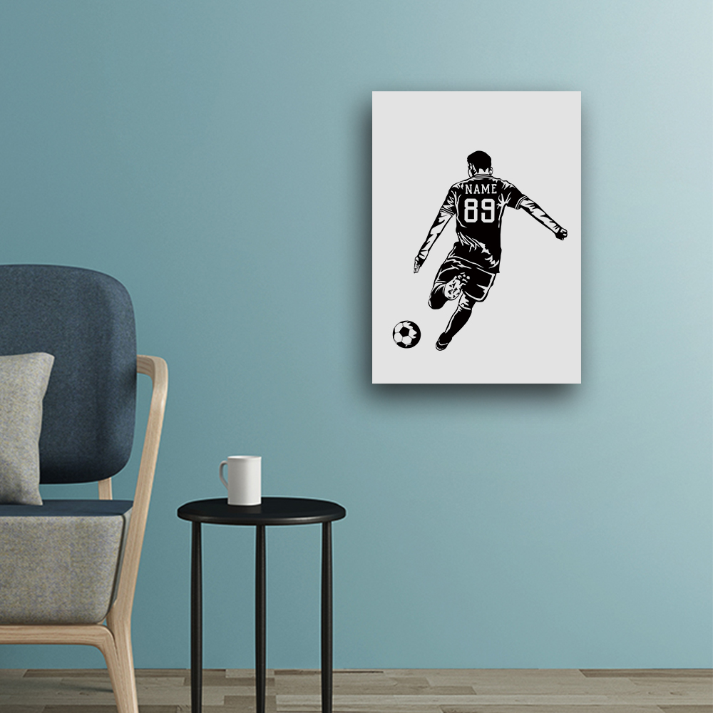 1PC サッカー選手カスタマイズ可能な名前プリントキャンバス - Art Print Framed のレビューと価格