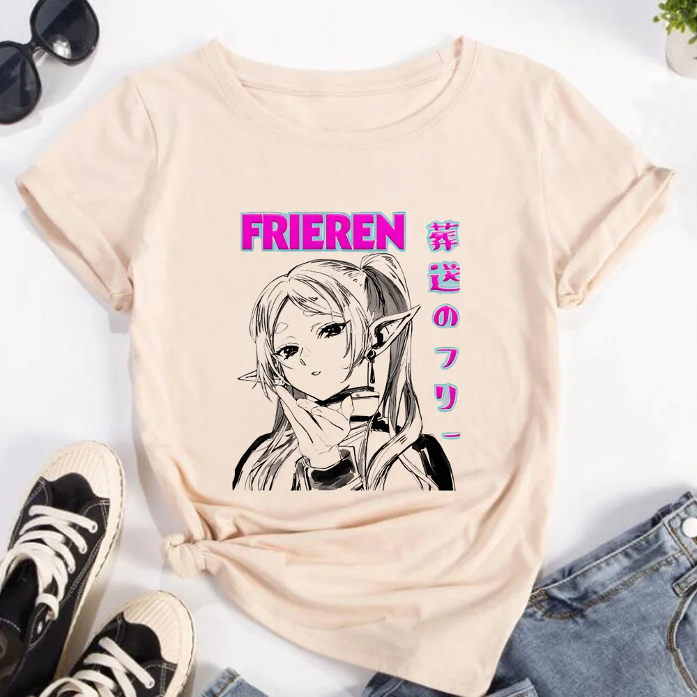 Frieren Tシャツ女性ストリートアニメ面白い Tシャツ - Frieren Anime Merchandise のレビューと価格