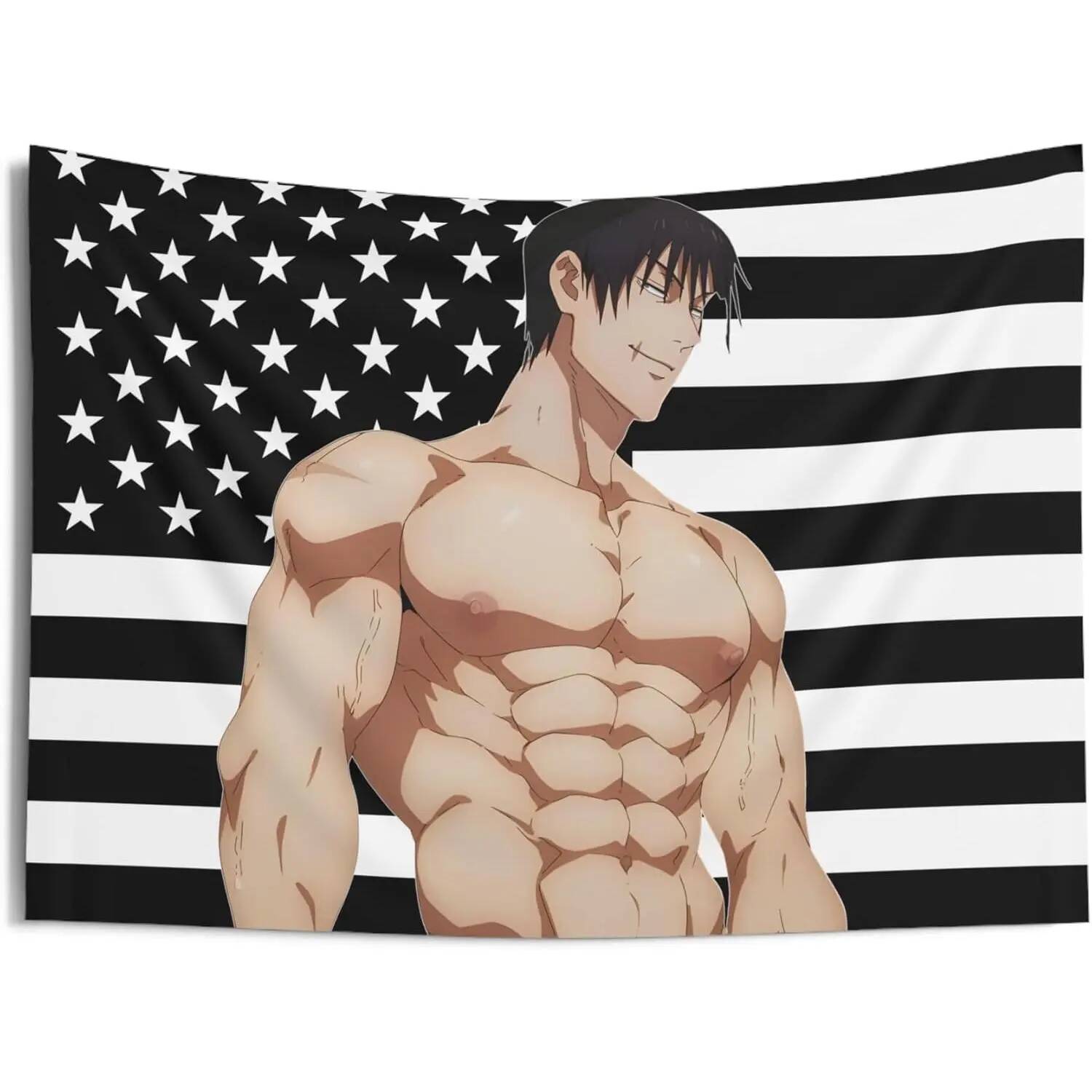 タペストリー JJK Toji アメリカ国旗タペストリー、面 - Anime Merch Ideas のレビューと価格